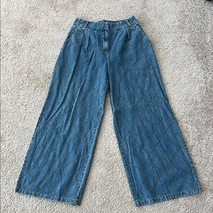 Entro Quilted Wide Leg Jeans Size Medium